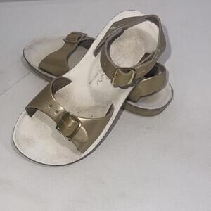 Salt Water Sandals SunSan Surfer Gold Hoy USA Leather Child Toddler Shoe Size 10
